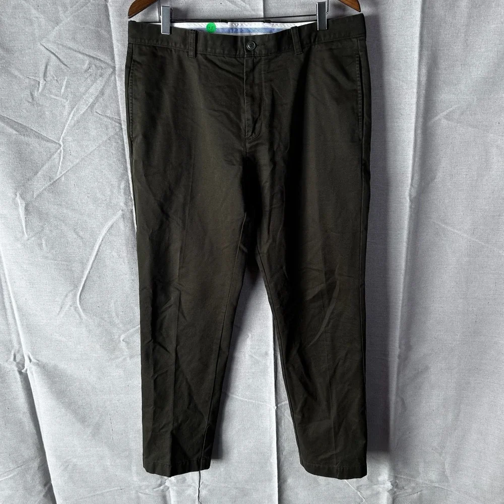J.Crew Essential Chino Pants Mens 35x32 Olive Green 100%‎ Cotton RN77388
